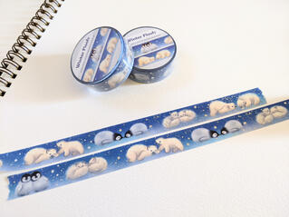 Arctic animals washi tape (silver foil)