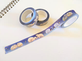 Arctic animals washi tape (gold foil)